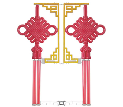 MB型發光支架中國結燈 路燈桿中國結燈掛飾
